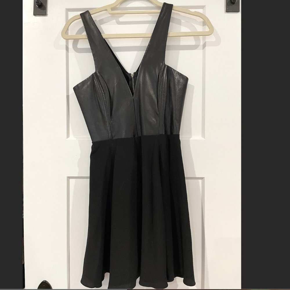 Half Leather Mason Mini Dress - 0